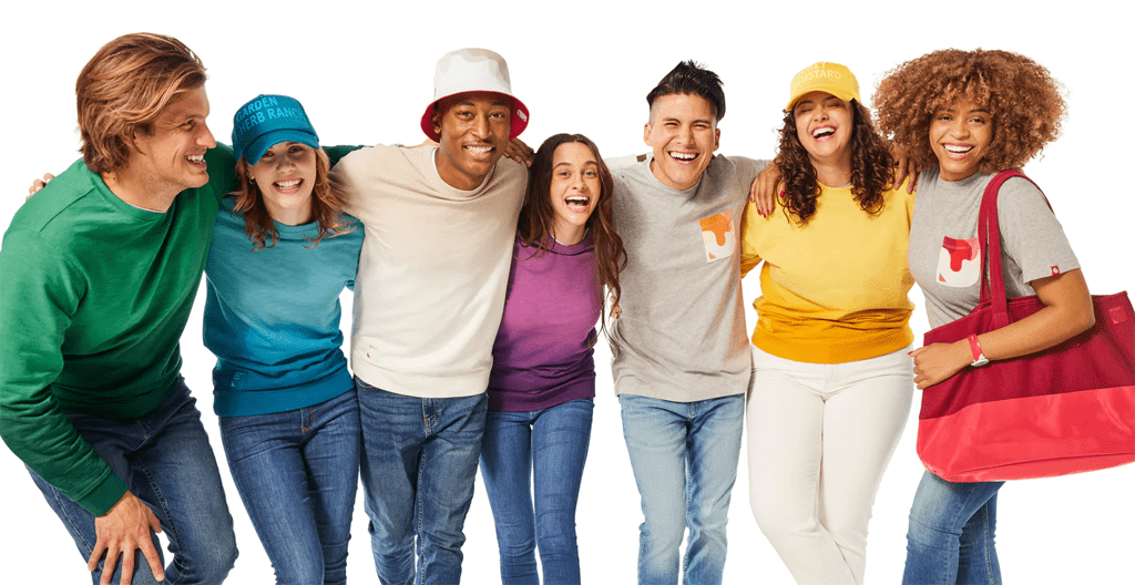 happy group wearing Chick-fil-A sauce merch