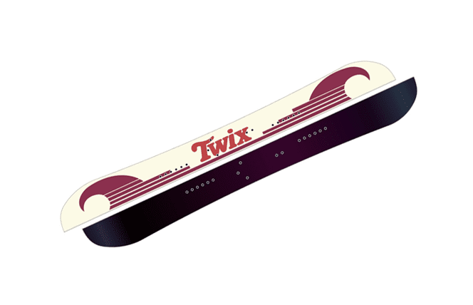 Twix branded split snowboard